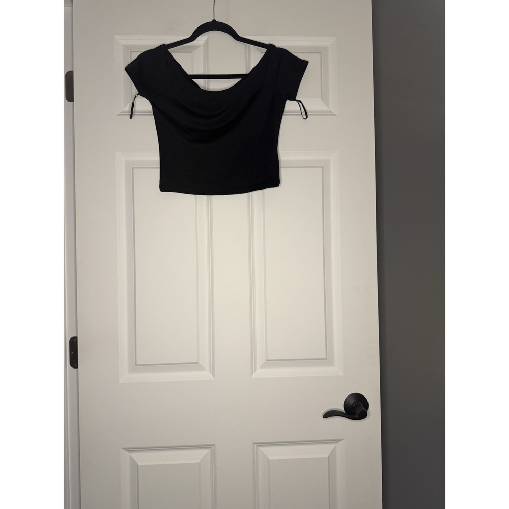 Edikted Off The Shoulder Crop Top Mesh Small Black Nwt